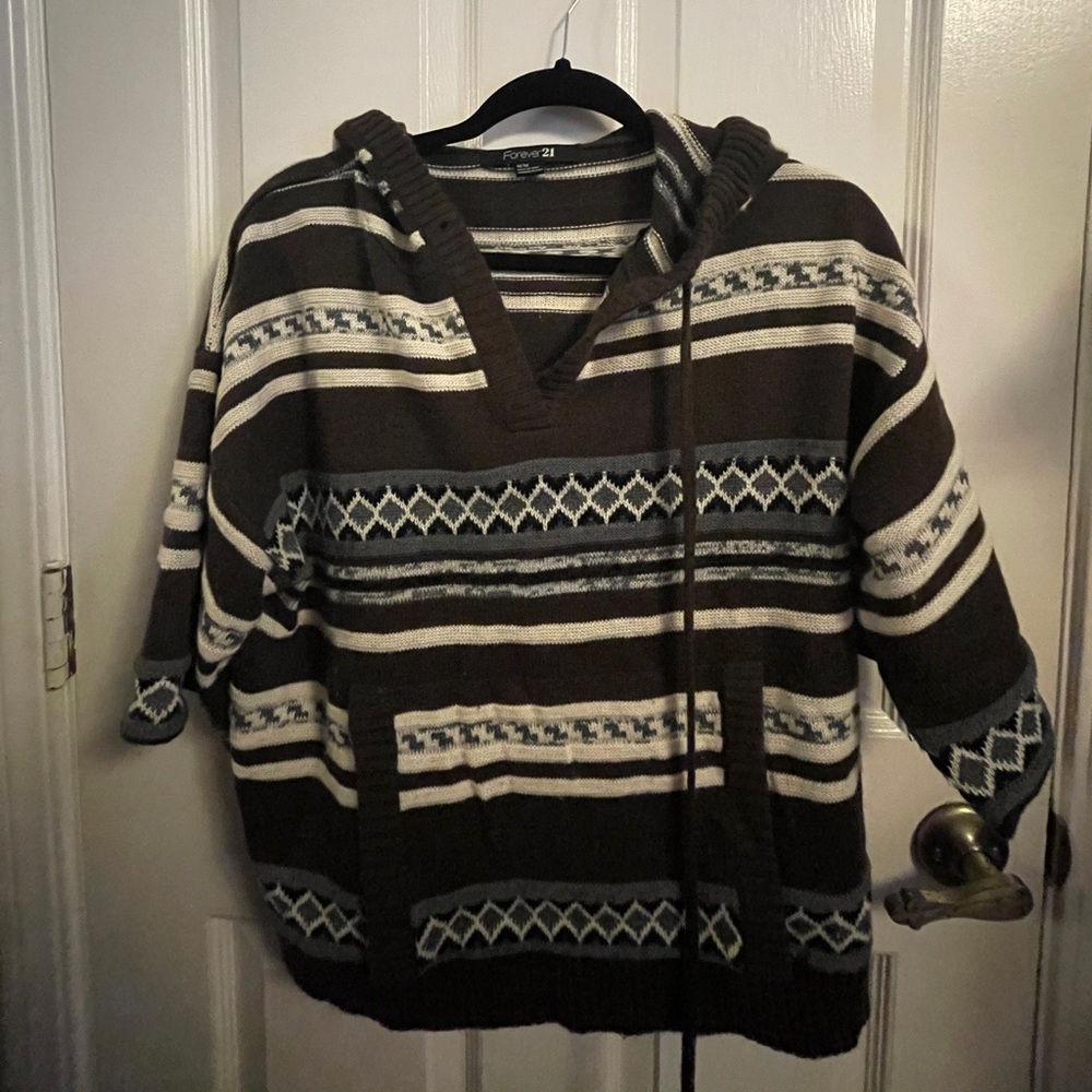 Poncho-like hoodie